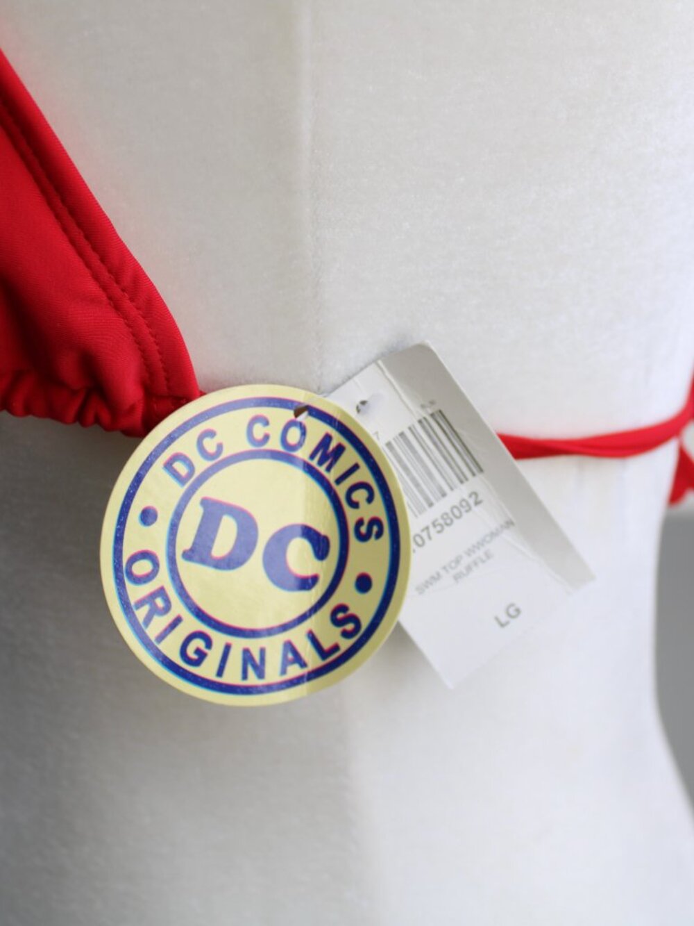 DC Comics Wonder Woman Gold Medallion Red Triangle Swim Top Size Large NWT - Picture 5 of 6